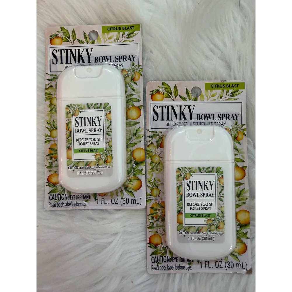 Lot of 2 Stinky Bowl Spray Citrus Blast Before You Sit Toilet Spray 1oz Travel